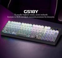 RAYNOX RX518 G518Y Kablosuz Gaming Klavye TRI Mod Sessiz Tuş RGB – Siyah Klavye bluetooth 